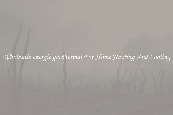 Wholesale energie geothermal For Home Heating And Cooling
