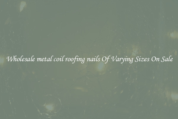 Wholesale metal coil roofing nails Of Varying Sizes On Sale